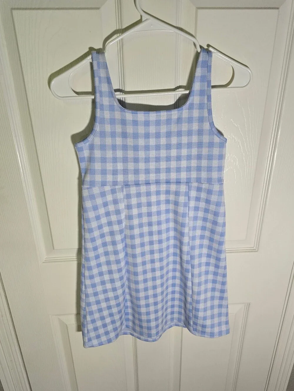 Old Navy Girls Blue White Gingham Short Tank Dress Large